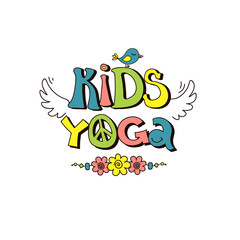 Fototapeta na wymiar Kids Yoga Logo.