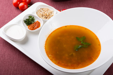 Kharcho soup served for lunch