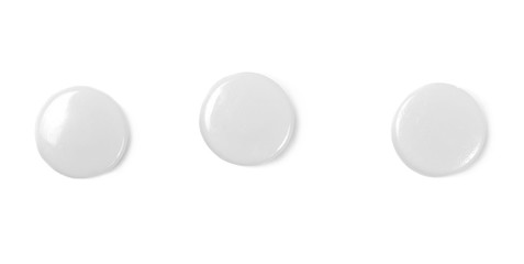 plastic pushpins isolated on white, clipping path