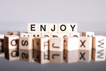 Enjoy word cube on reflection