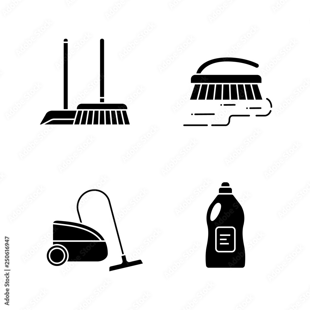 Canvas Prints Cleaning service glyph icons set