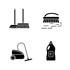 Cleaning service glyph icons set