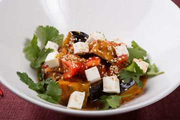 Eggplant salad with mixed vegetables