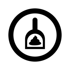 a silhouette of a cleaner and poop