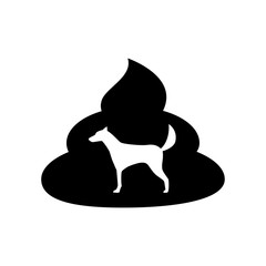 silhouette of a dog inside a poop sign