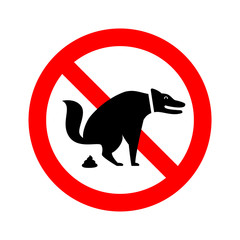 No Dog Pooping allowed. Forbidden Vector Sign