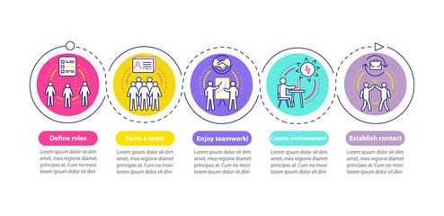 Teamwork vector infographic template