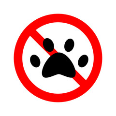 no animal paw is allowed to enter. Forbidden Vector Sign