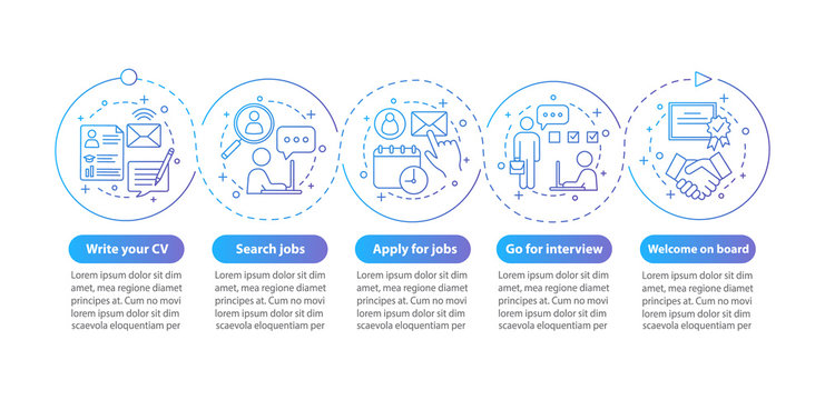 Job search vector infographic template