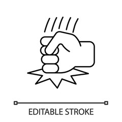 Fist on table linear icon