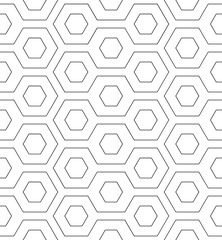 Vector seamless texture.Modern geometric background.Grid with hexagonal cells.