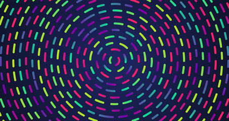 Colorful neon dashed lines, vector illustration