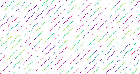 Colorful neon dashed lines, vector illustration