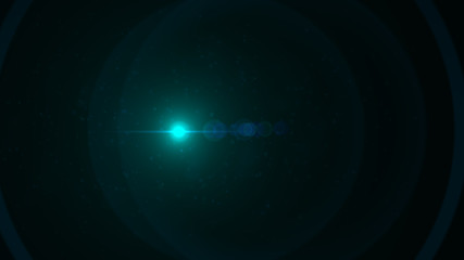 Obraz premium bright cyan lensflare