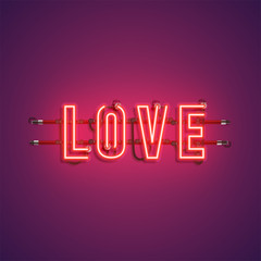 High-detailed realistic neon word, vector illustration