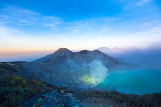 Ijen Volcano Complex, East Java, Indonesia. 