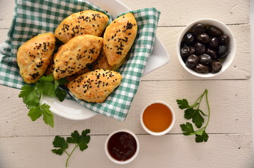 breakfast with donut and jam
