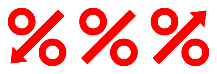 Grafische Prozentzeichen Pfeile Rot