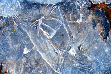 pattern frozen puddles