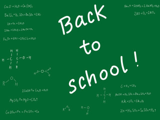 Back to school, the inscription on the school board.