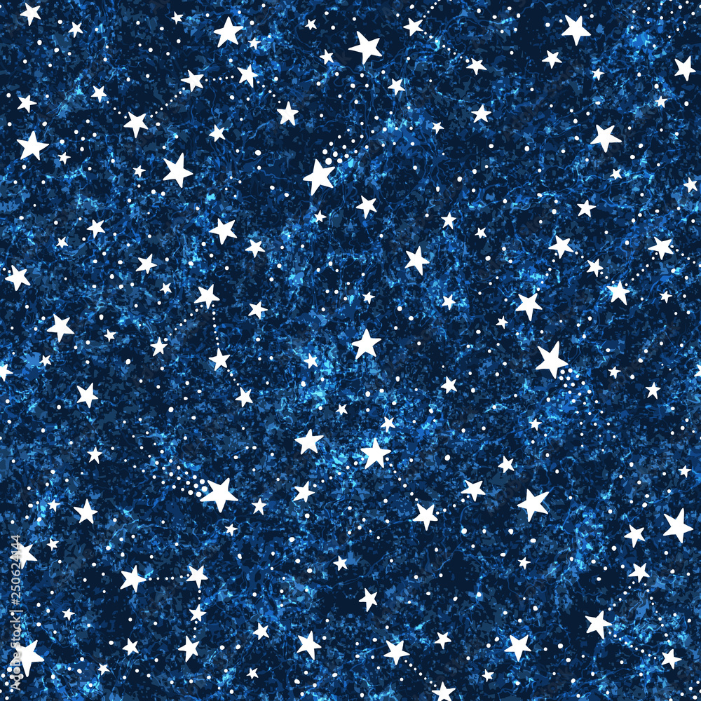 Canvas Prints seamless dark blue textured pattern with constellations and stars