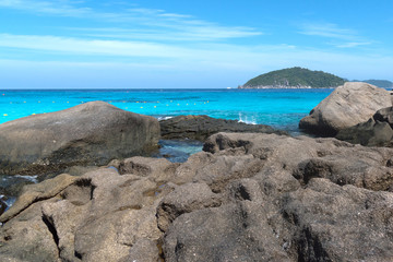 Landscape view of Similan Island and Phuket Island, tropical island in Thailand. Very beautiful and paradise beach and sea.