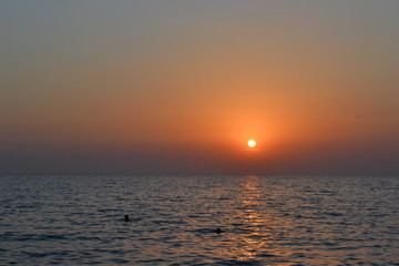 sunset over the sea