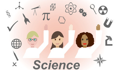woman in science. vector illustration