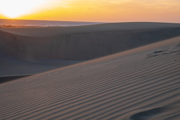 Sonnenuntergang in den Dünen von Maspallomas, Gran Canaria