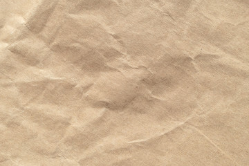 Brown crumpled paper texture background.