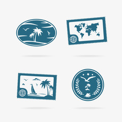 Vector Illustration Set of Tropical Vacation Icons