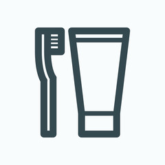 Oral care icon. Tooth brush and tooth paste vector icon