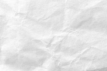 White crumpled paper texture background. Close-up.