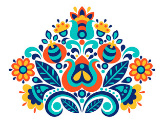 geometric ethnic decoration. Fashion mexican, navajo or aztec, native american ornament.  Colored vector design element for frame and border, textile, fabric or paper print. Vector illustration