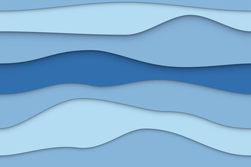 Seamless Blue Wavy Paper Layers