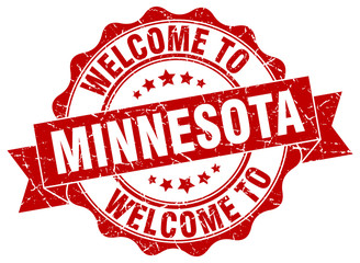 Obraz premium Minnesota round ribbon seal