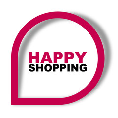 red vector banner happy shopping