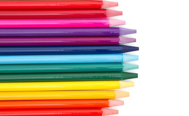 Colored watercolor pencils isolated over white