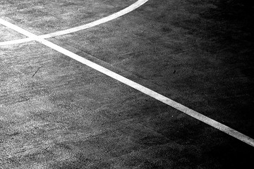 closeup basketball court - monochrome