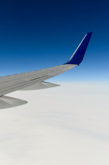 Airplane wing over Greenland's glaciers 3