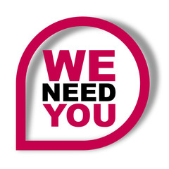 red vector banner we need you