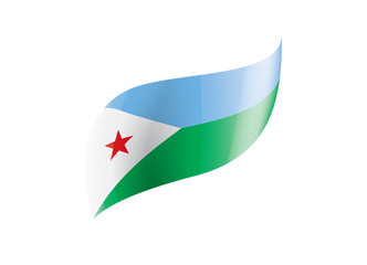 Djibouti flag, vector illustration on a white background