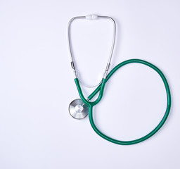 green medical stethoscope