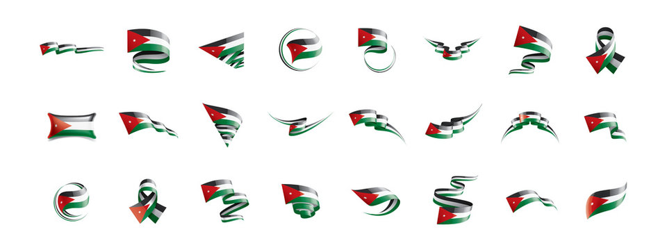 Jordan Flag, Vector Illustration On A White Background