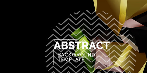 Vector triangular 3d geometric shapes background, modern poster design