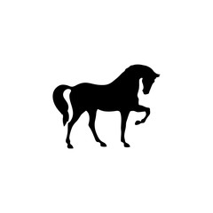 black horse standing icon