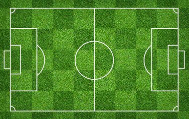 Football field or soccer field for background. Green lawn court for create game.