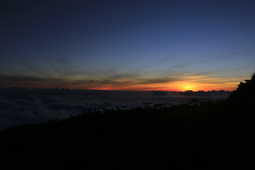 sunset in the mountains