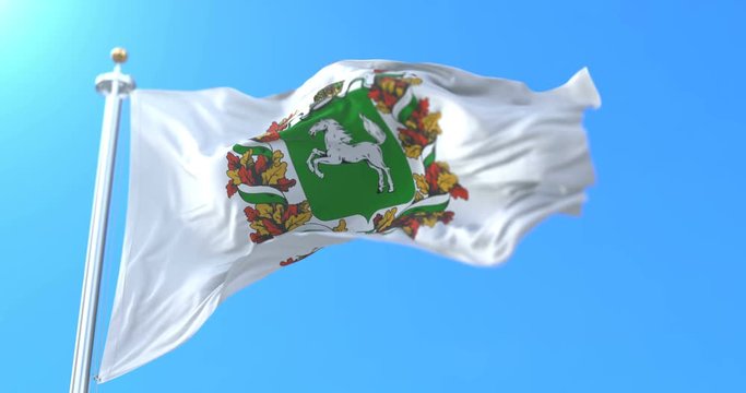 Flag of the russian federal subject of Tomsk Oblast, Russia. Loop