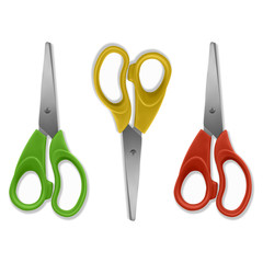 Set of scissors on white background. Realistic illustration. Vector eps 10